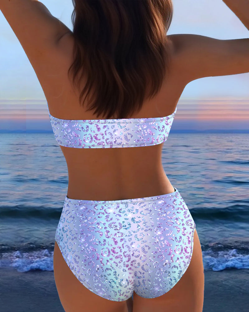 Bikini Imprimé Léopard Bandeau