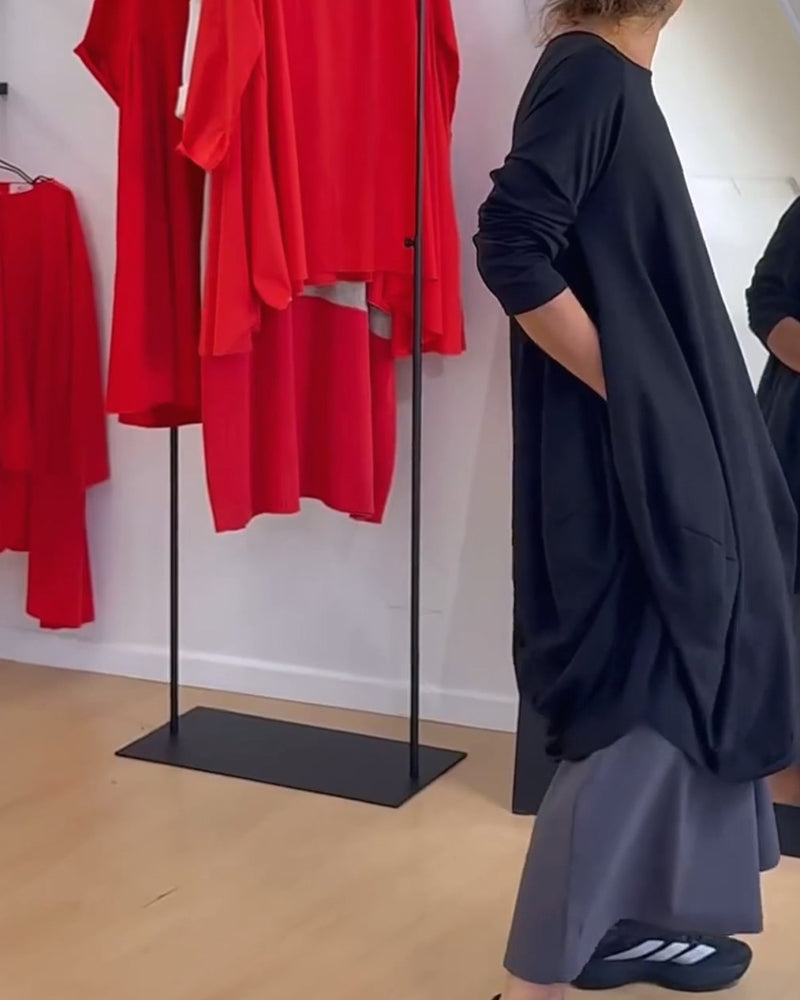Robe Décontractée Unie Irrégulière