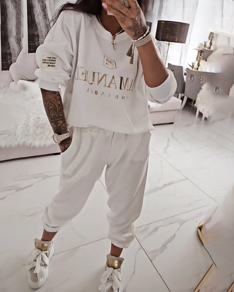 Set Sportif Décontracté Imprimé Deux-Pièces