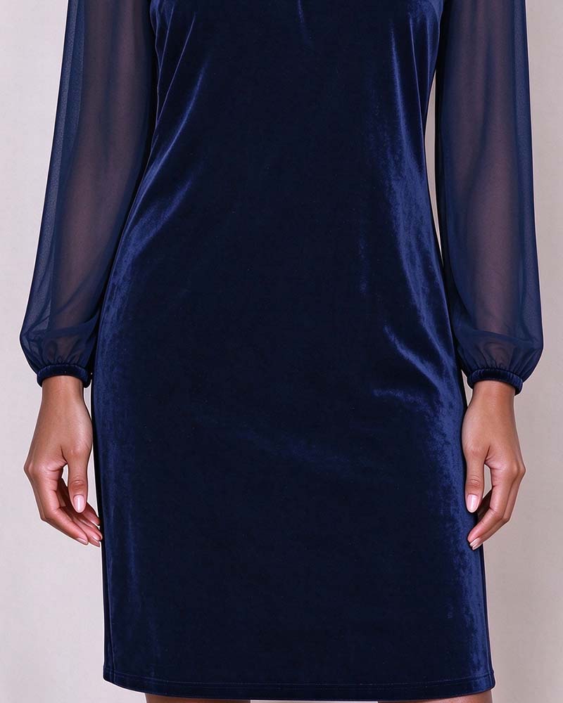 Robe Velours Manches Longues