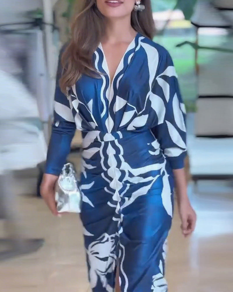 Robe Élégante à Col en V Sexy