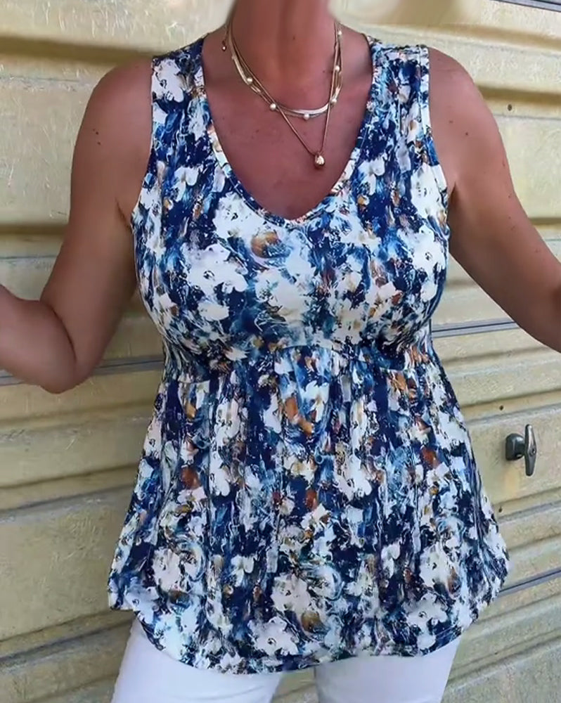 Débardeur Sexy Imprimé Sans Manches
