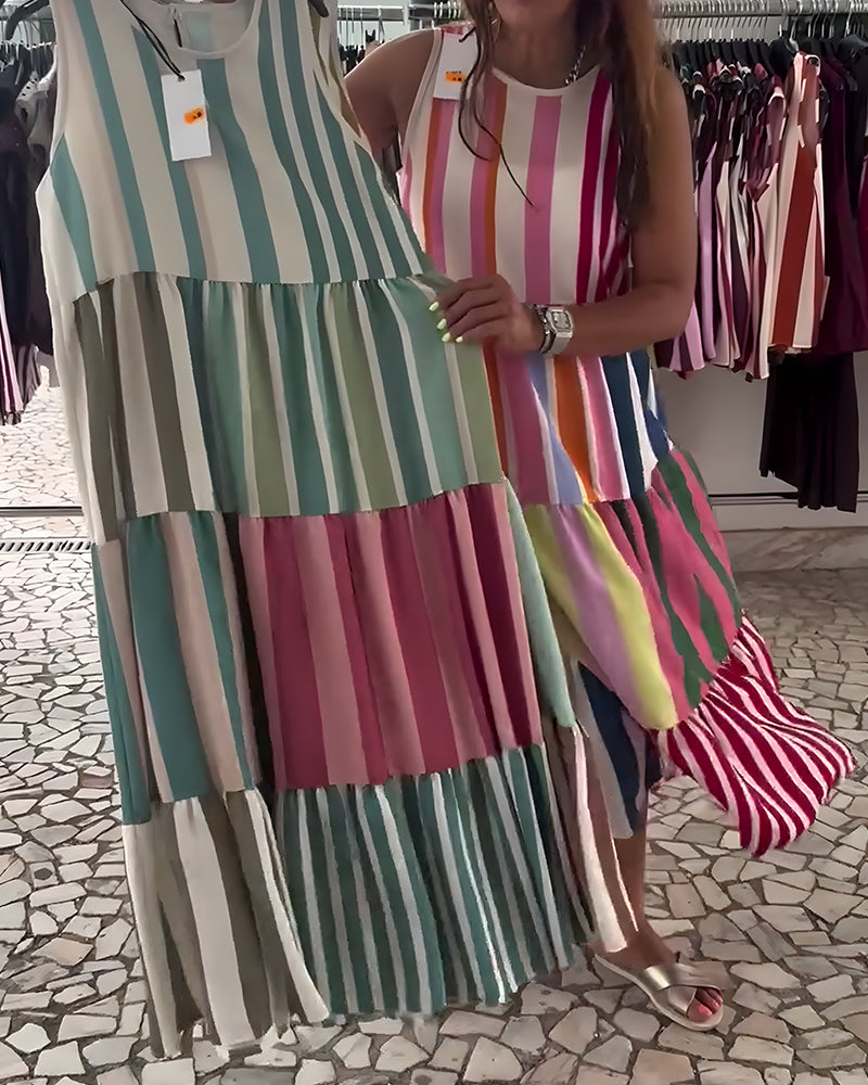 Robe Sans Manches Col Rond