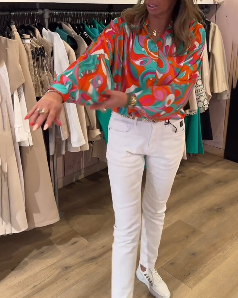 Chemise ample imprimé urbain