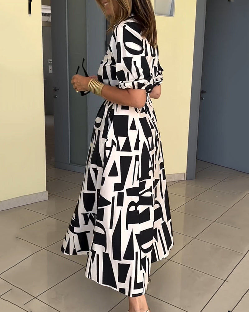 Robe à imprimé géométrique et coupe ample