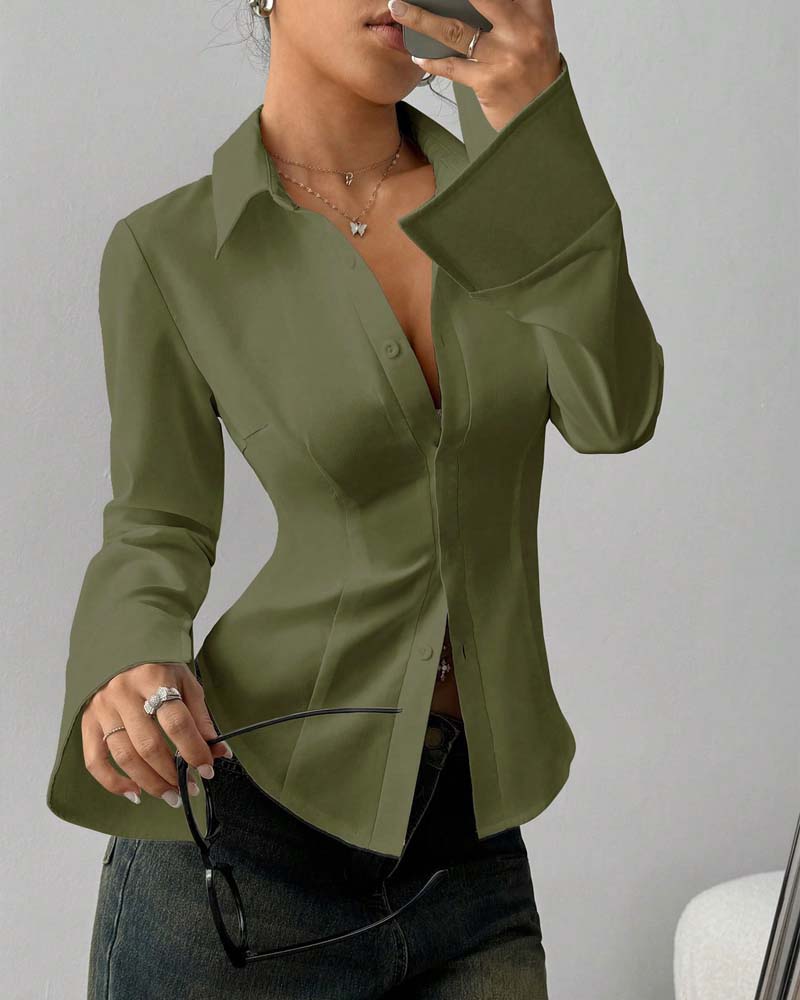 Chemise Élégante Slim-Fit Pour Femme