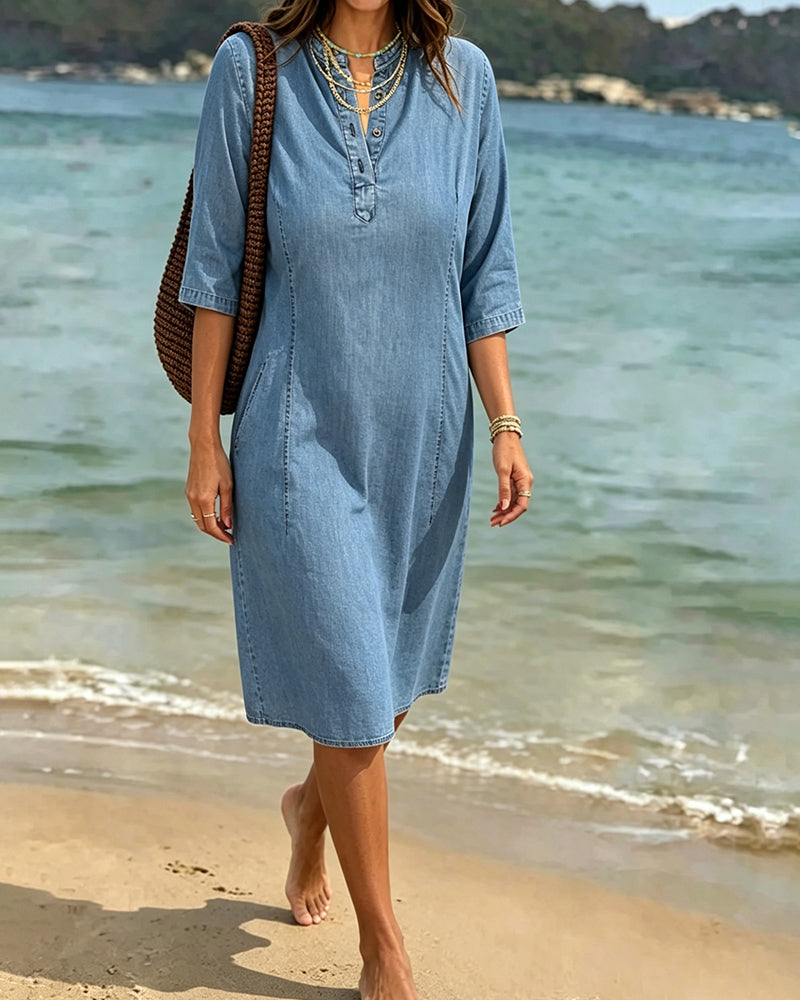 Robe Lâche Droite Denim