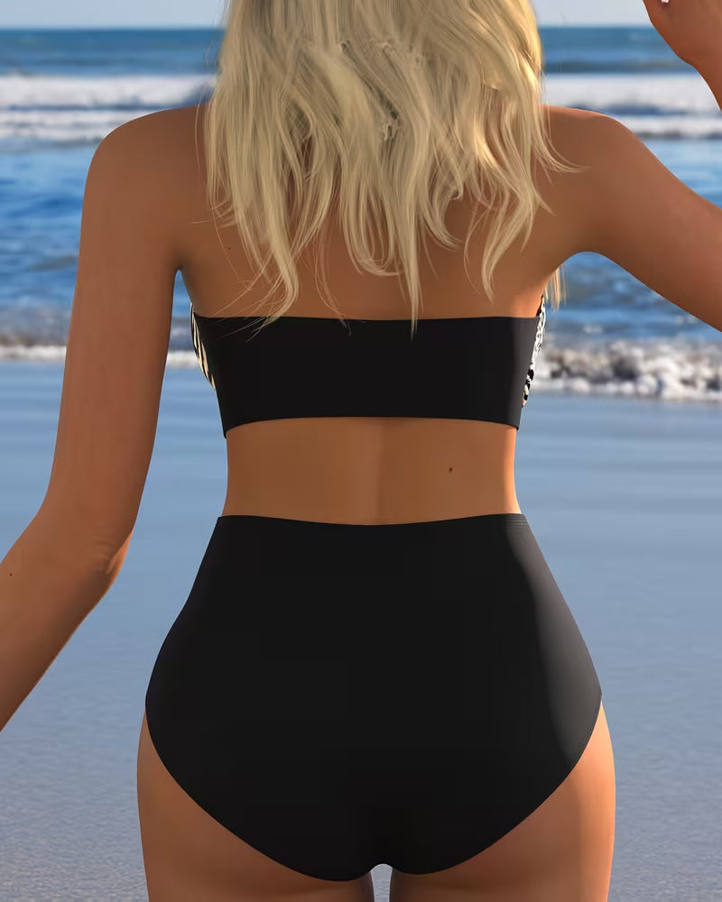 Bikini Taille Haute Léopard Zèbre Imprimé