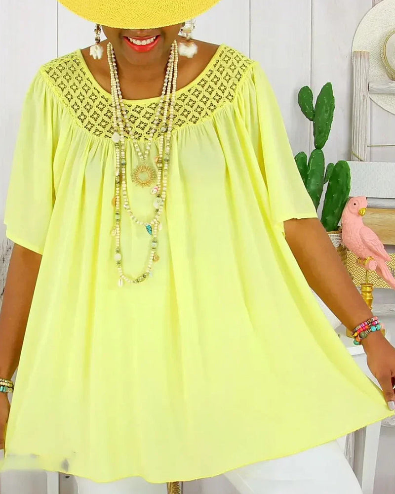 Blouse Unie à Coupe Légère