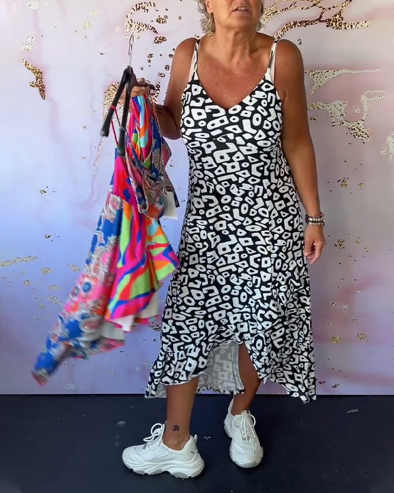 Robe caraco patchwork imprimé rétro