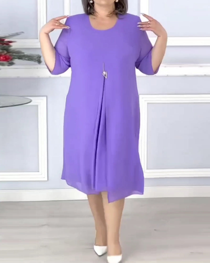 Robe ample de couleur unie pour femme