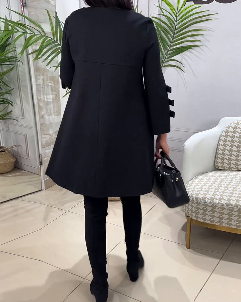 Robe décontractée au genou avec manches longues