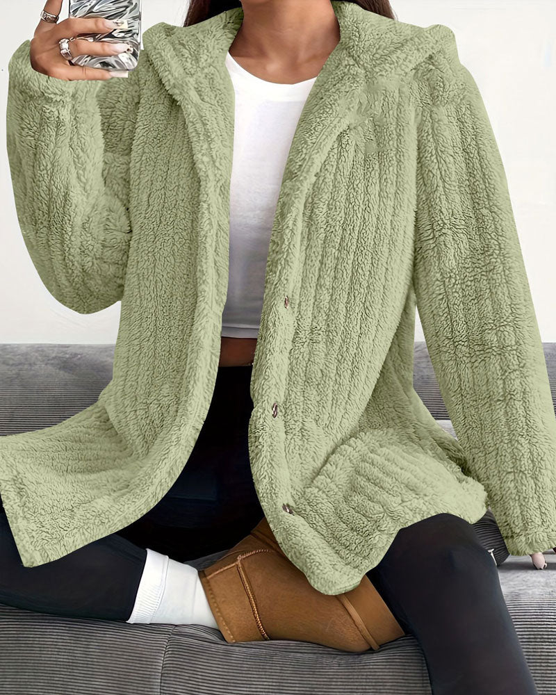 Manteau Uni Manches Longues
