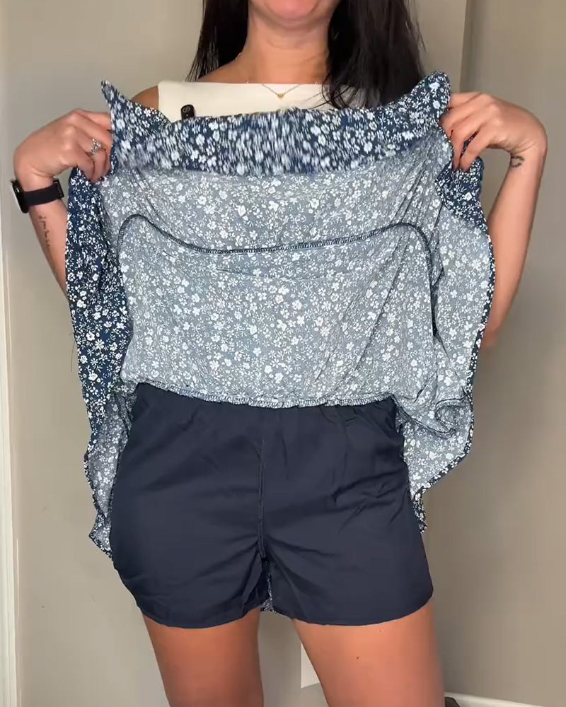 Jupe Élastique Volant Double-Couche Étage
