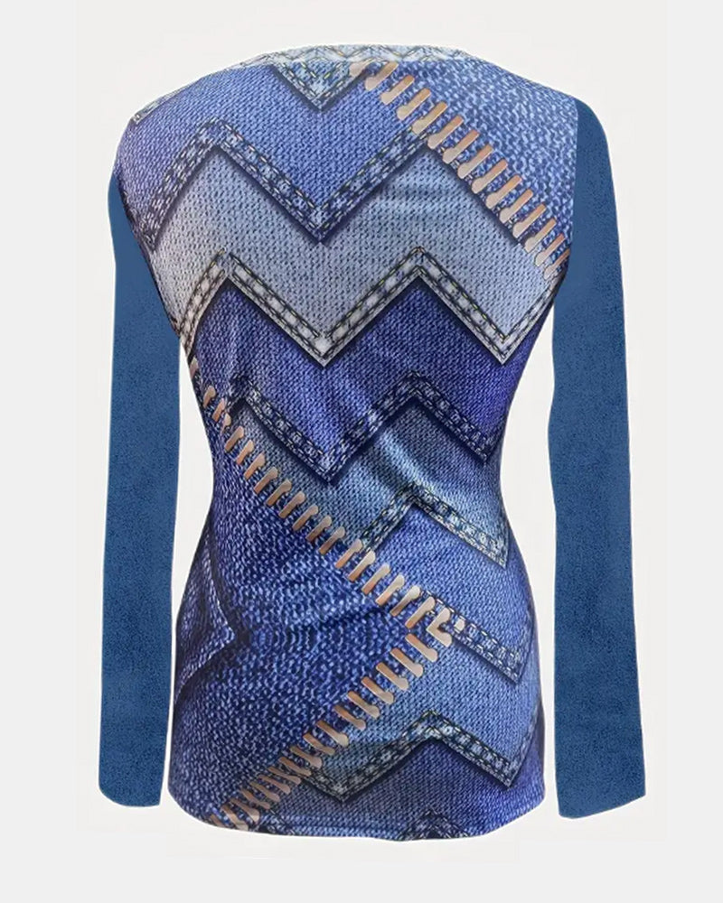 Blouses ondulées femme col rond