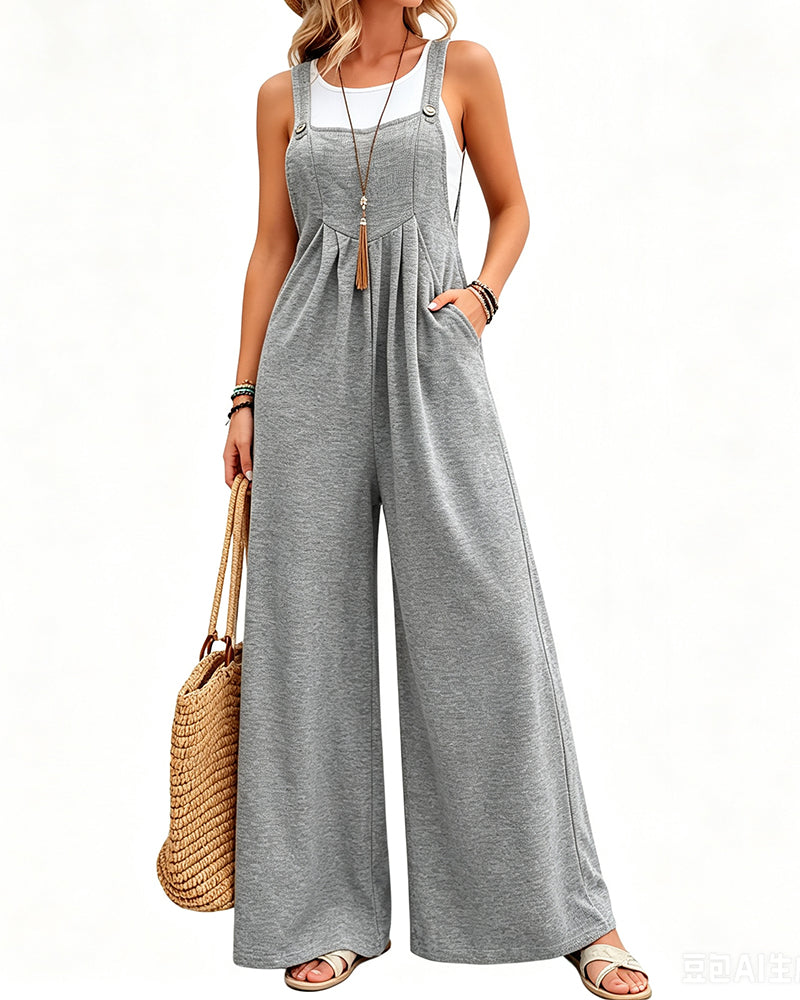 Combinaison Tricot Bretelles Large Jambe