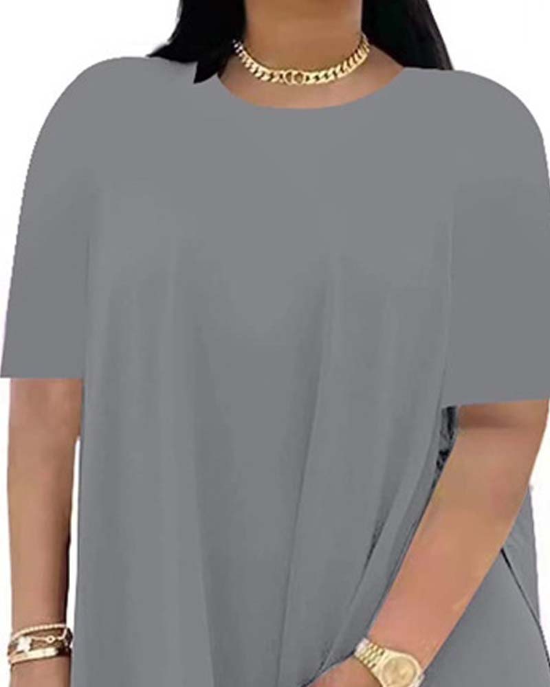 Ensemble Uni Ample Manches Courtes Pantalon