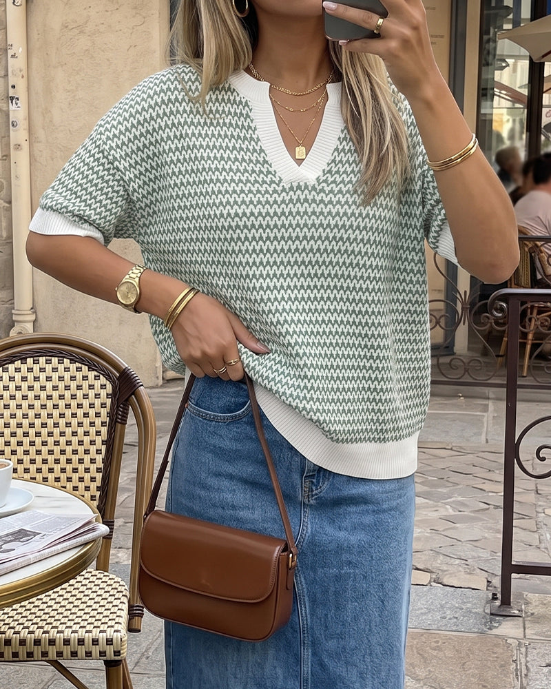 Pull Col V Tendance Décontracté