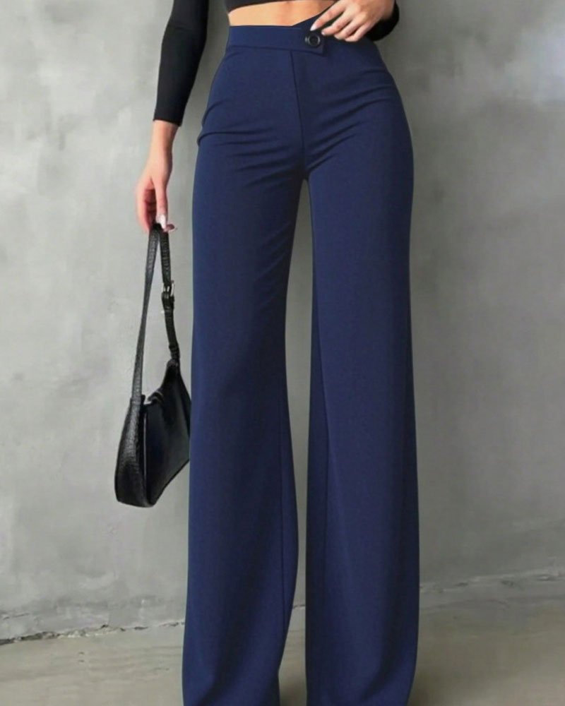 Pantalon De Costume Taille Haute Drapé