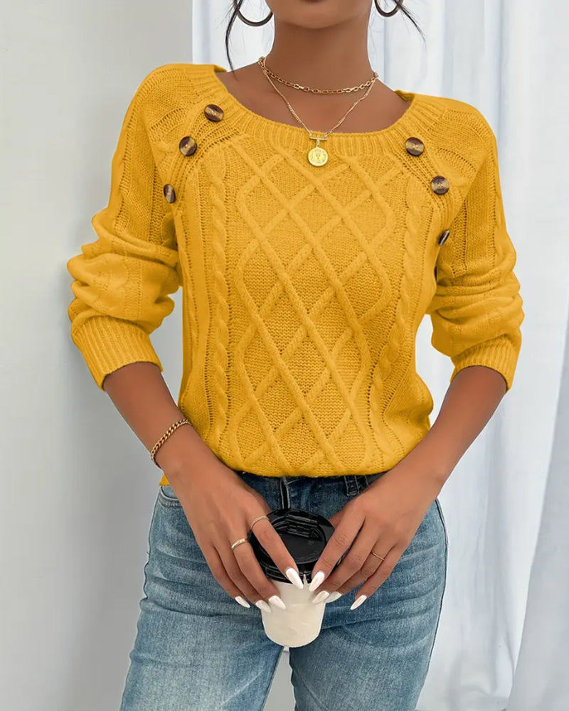 Pull Uni Manches Raglan Boucle Point De Câble