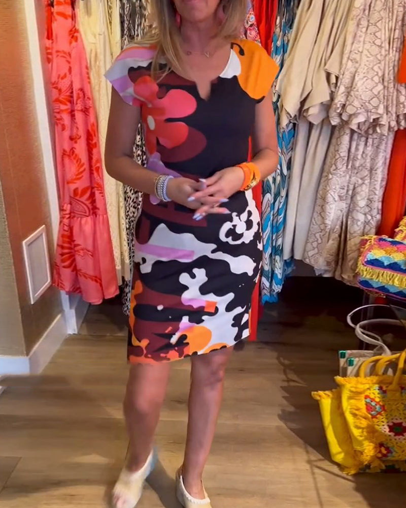 Robes colorées à manches courtes