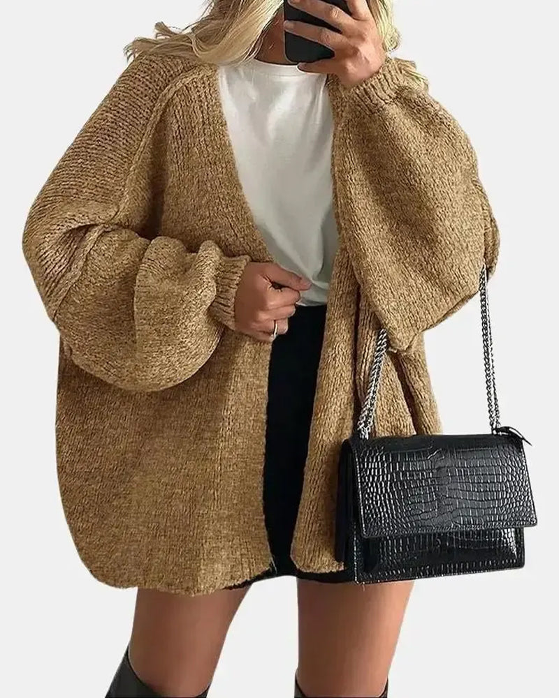 Manteau Unie Coupe Lâche Pull