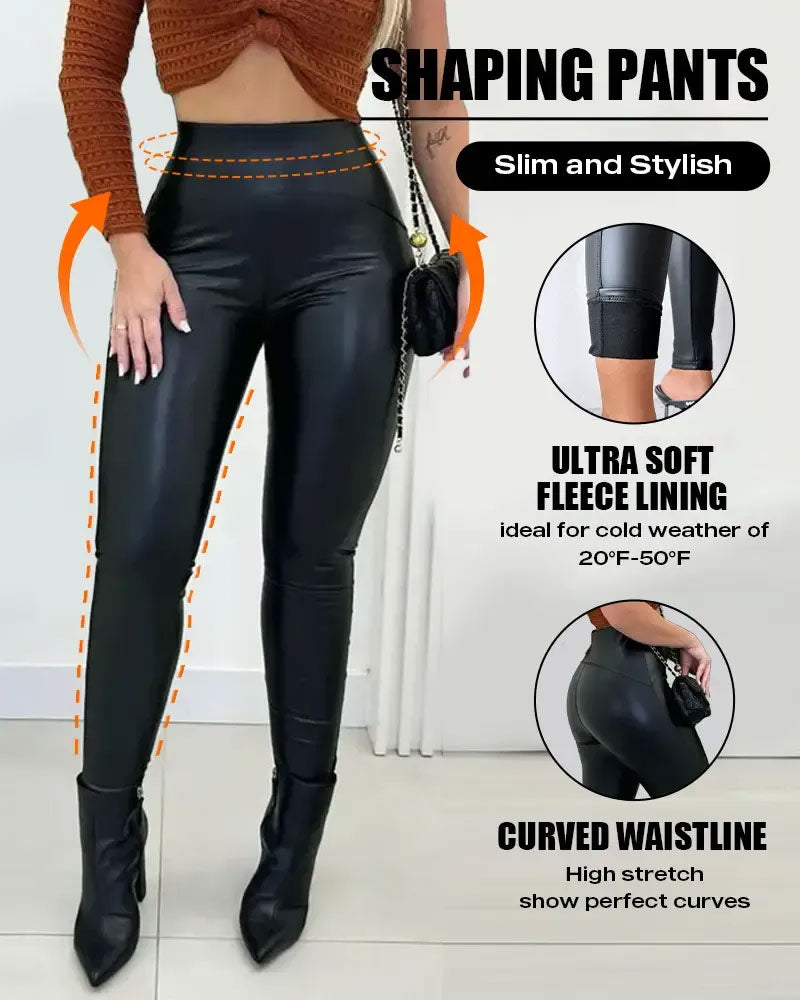 Pantalon Taille Haute Uni Long