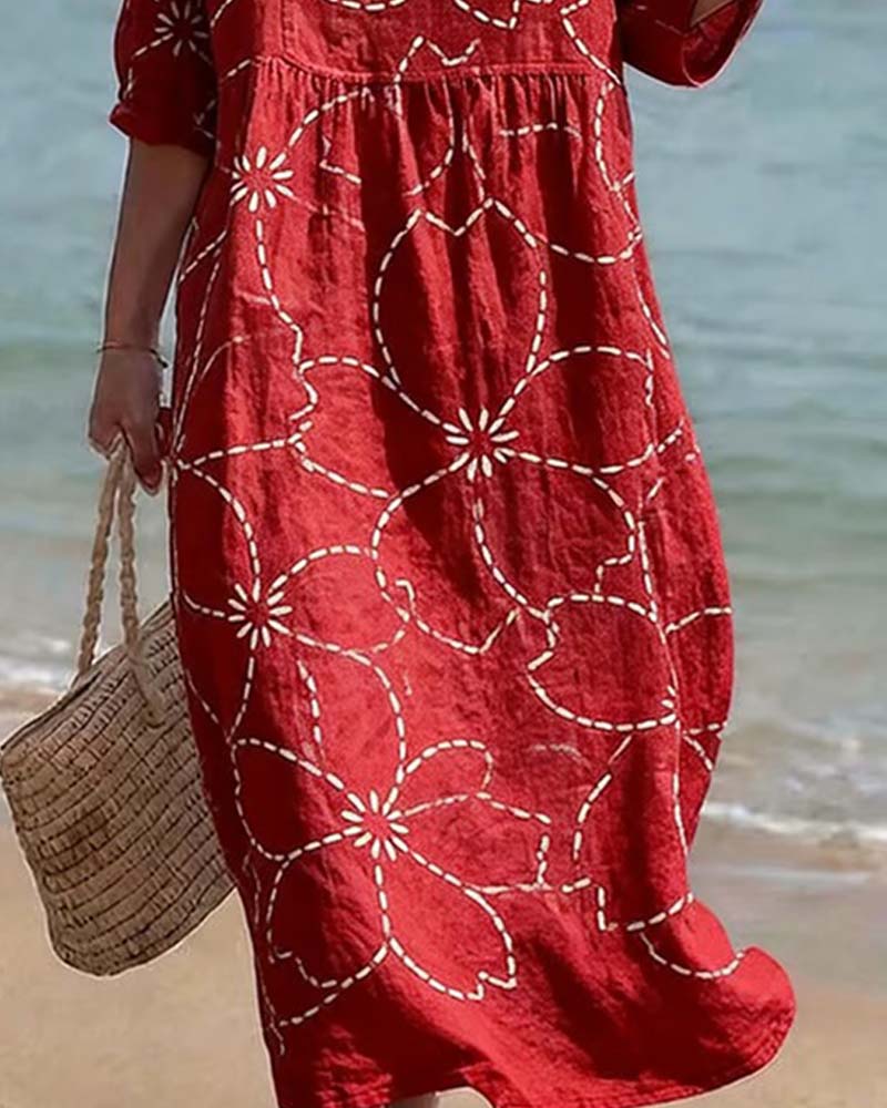 Robe Décontractée Florale Imprimé