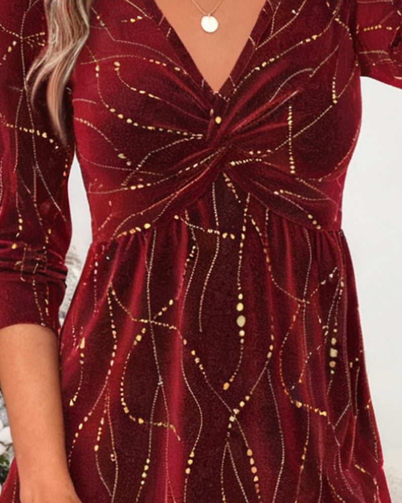 Haut Manches Longues À Col En V Avec Détail Twist