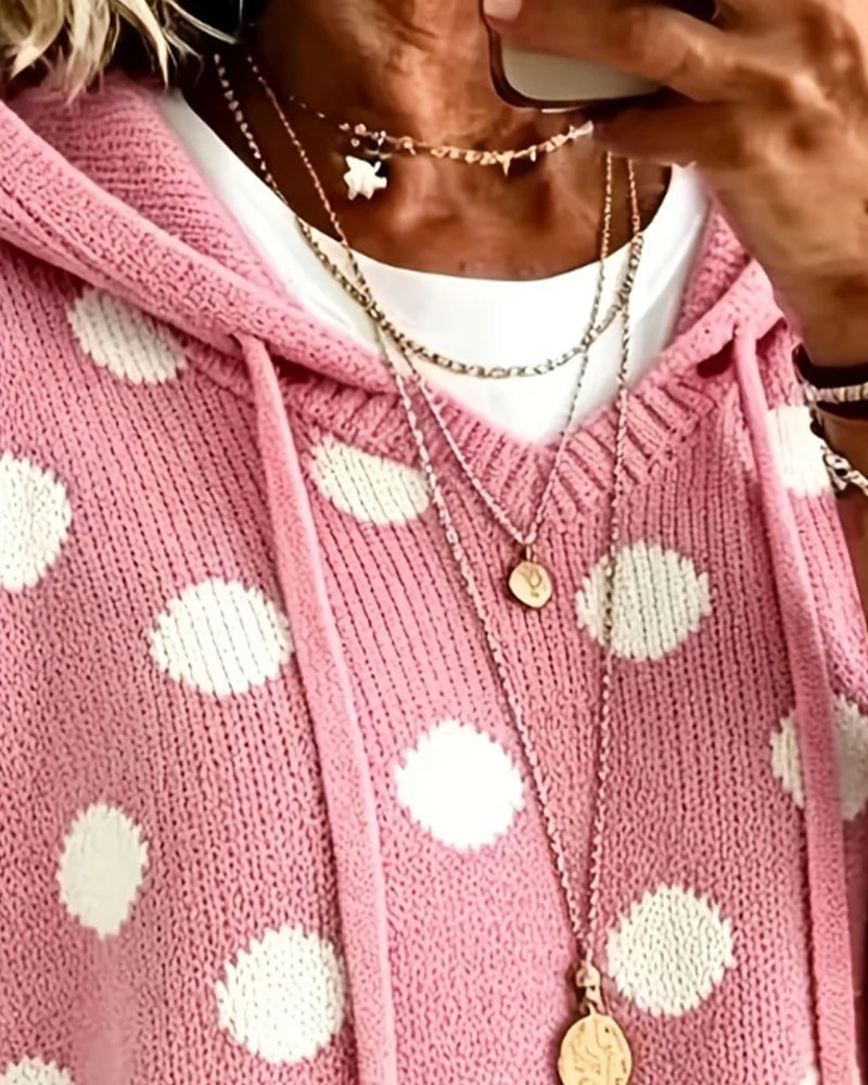 Pullover Capuche À Pois Lâche