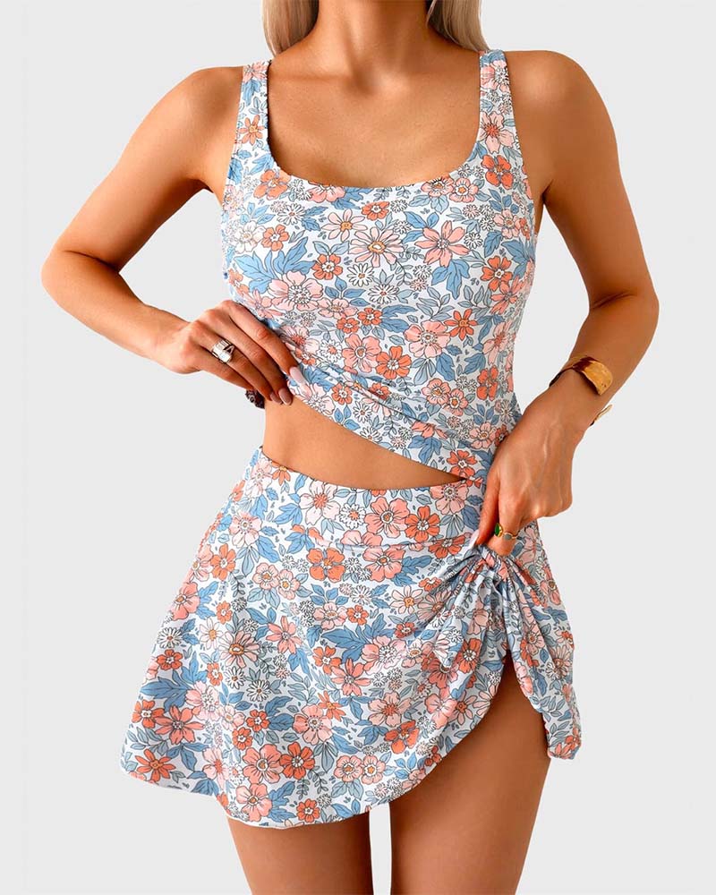 Tankini Nœud Latéral Style Vacances