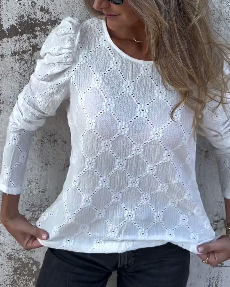Blouse À Manches Bouffantes Et Découpes