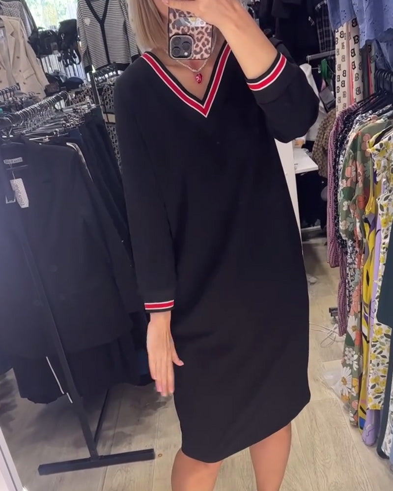 Robe col V avec poches