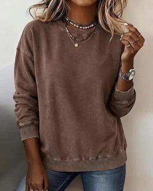 Sweat Col Rond Épaule Tombante Manche Longue Ample