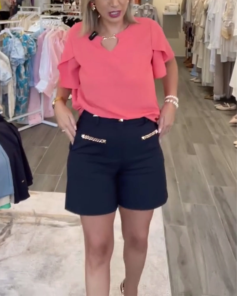 Short Orné De Chaîne Décontracté