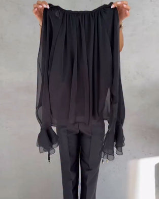 Blouse Mesh Assemblage Élégant