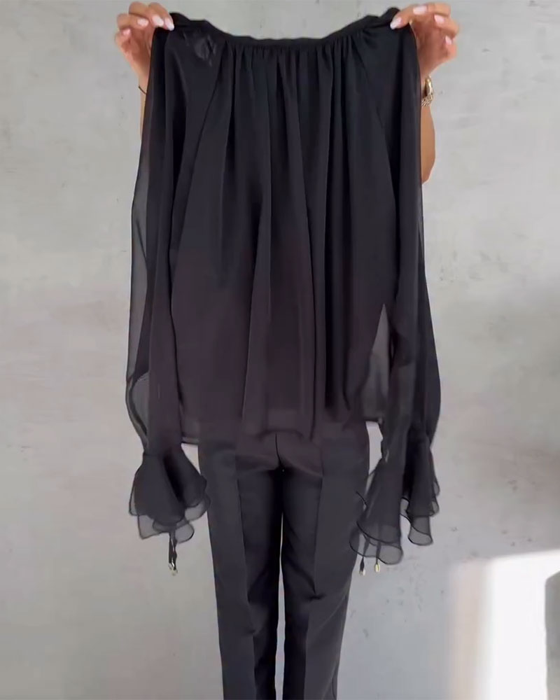 Blouse Mesh Assemblage Élégant