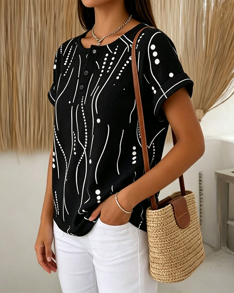 T-Shirt Col Rond Manches Courtes