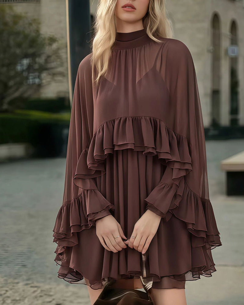 Ensemble Élégant Robe Camisole En Chiffon Deux Pièces