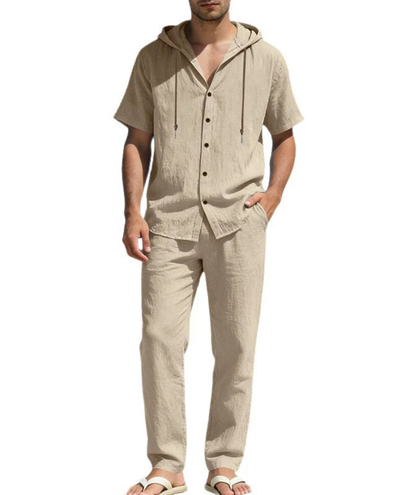 Ensemble Deux Pièces À Capuche Léger Pour Homme Pour Une Tenue Décontractée Estivale