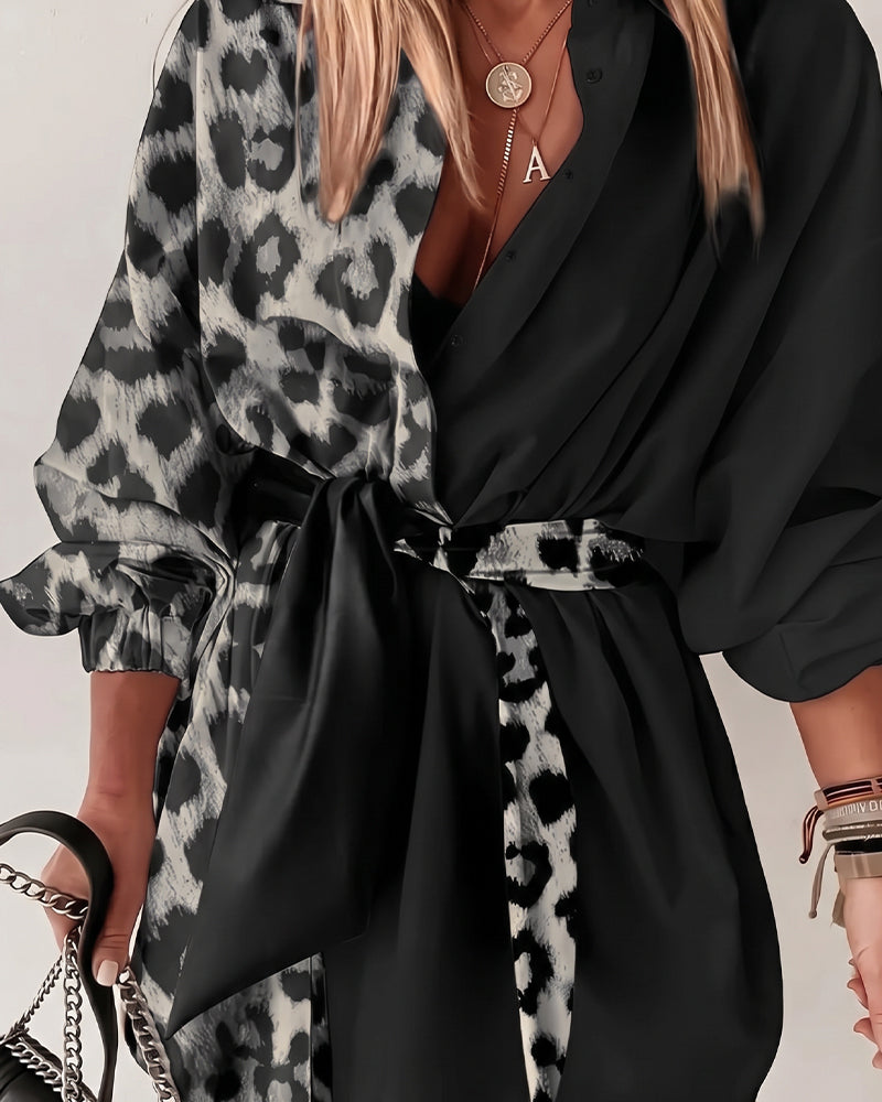 Robe Léopard Patchwork Attacher