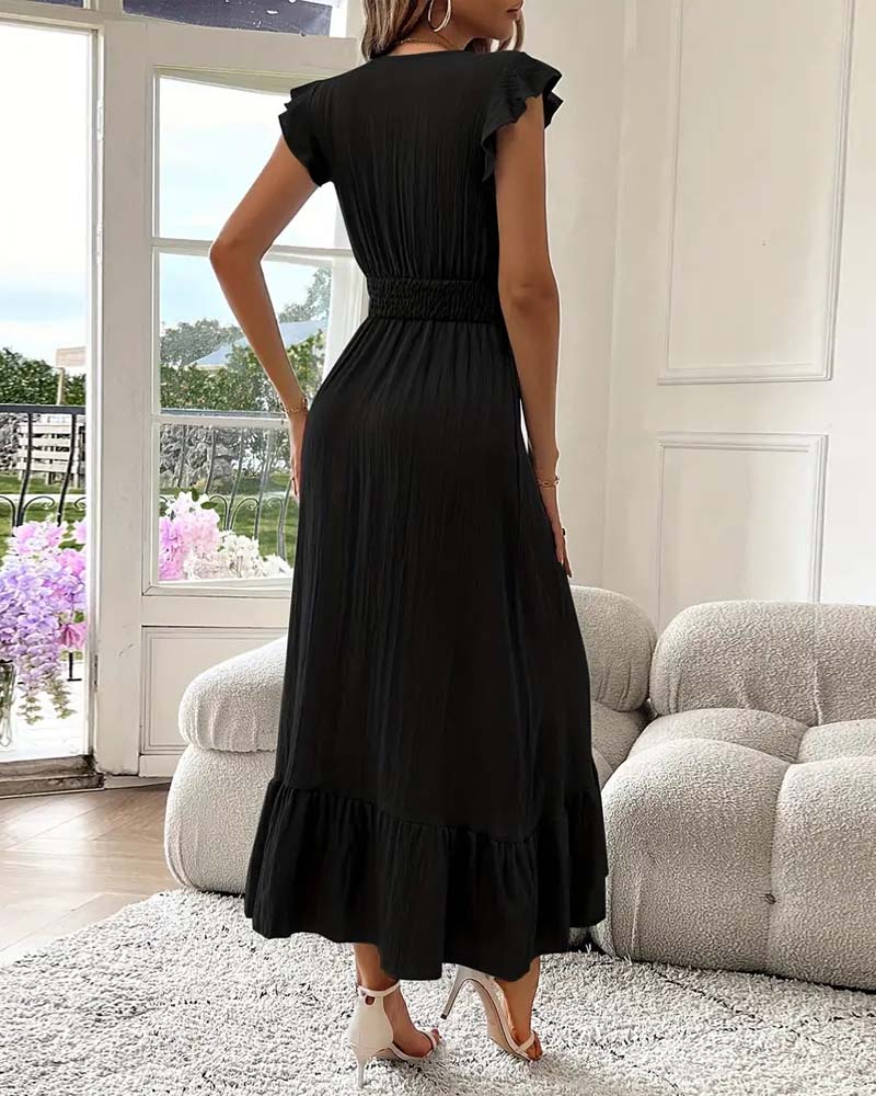 Robe Col Uni Taille Cintrée