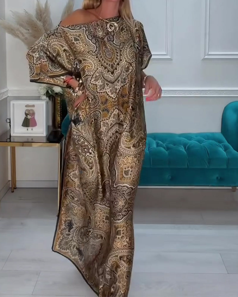 Robe Une-Épaule Asymétrique Hors-Épaule Vacances Maxi