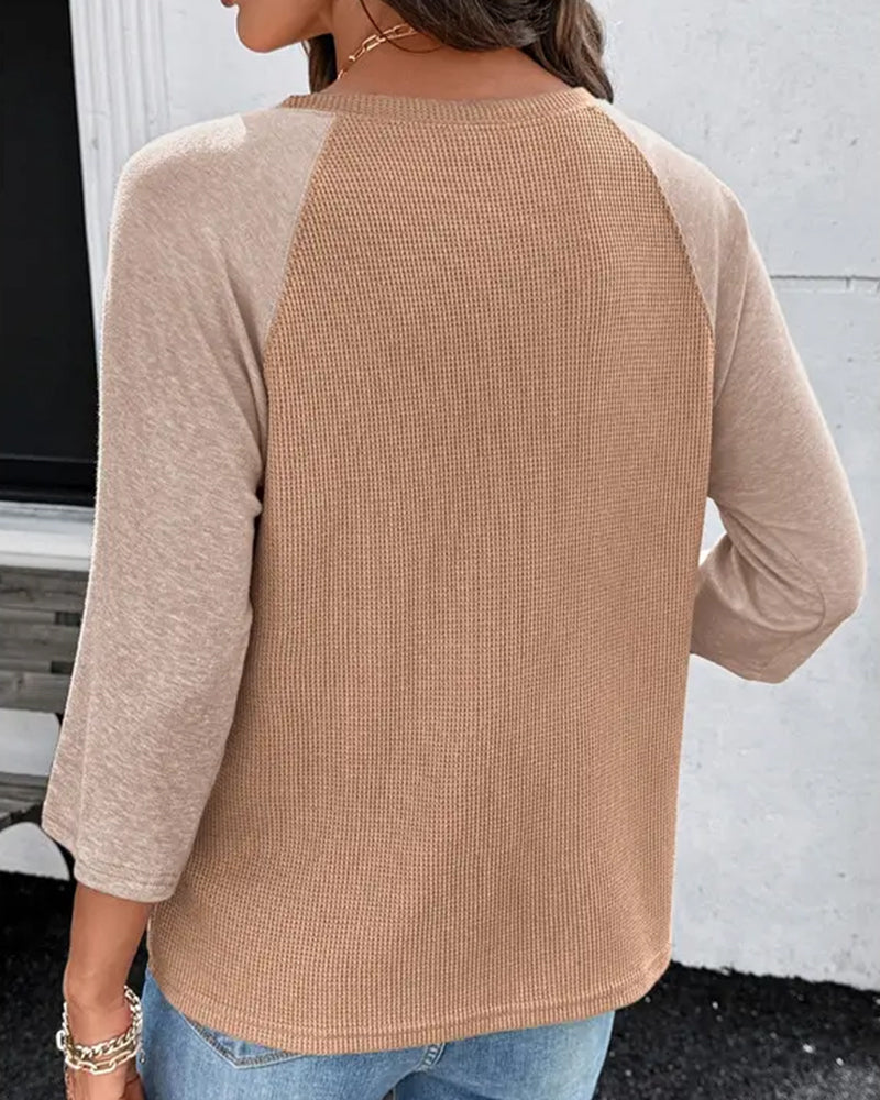 T-Shirt Uni Manches Trois Quarts