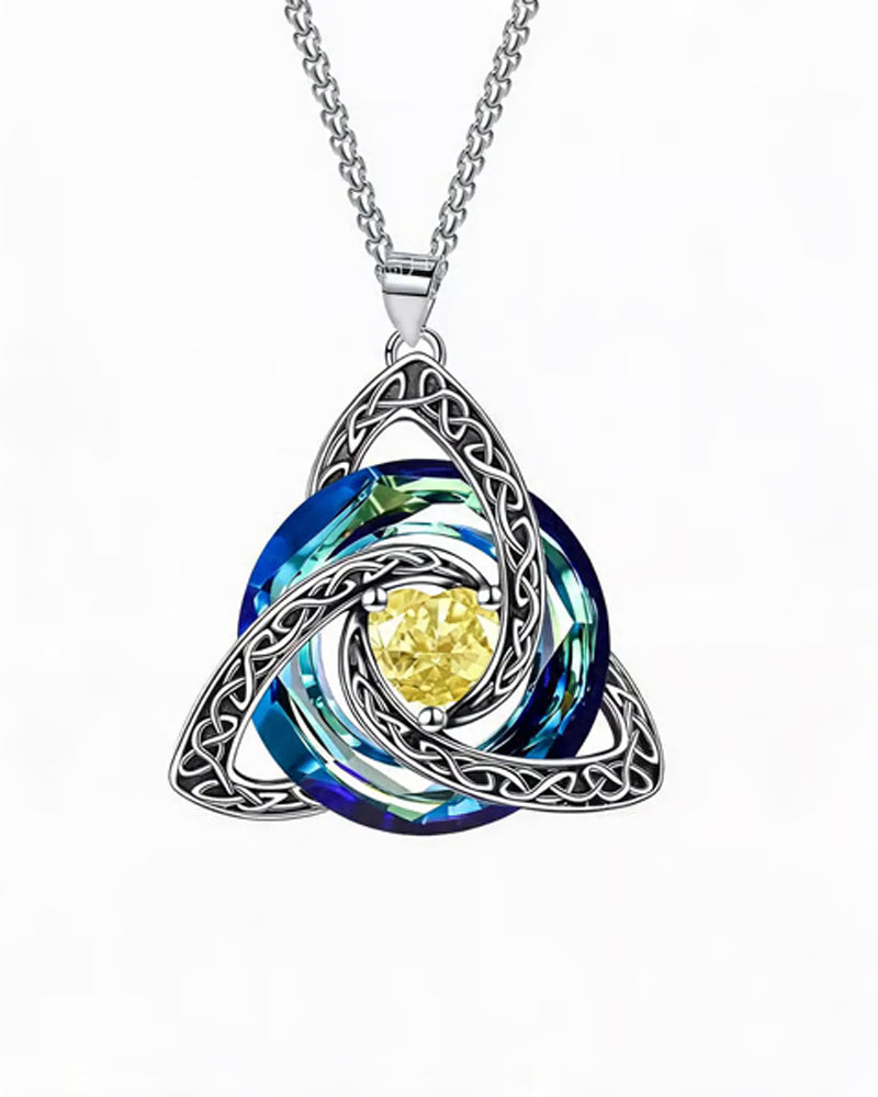 Collier Pierre De Naissance Nœud Trinitaire Celtique ✨