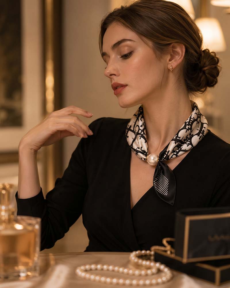 Glamour Sans Effort: Écharpe Collier De Perles 🧣