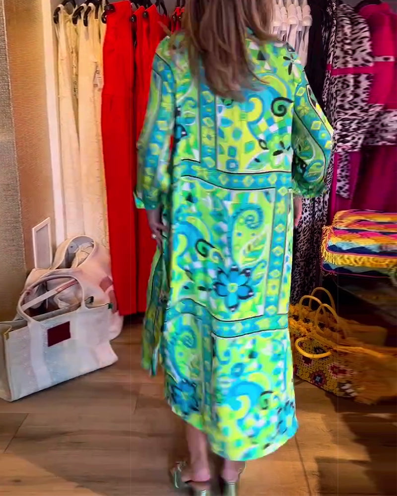 Robes avec coupe ample, imprimés et poches