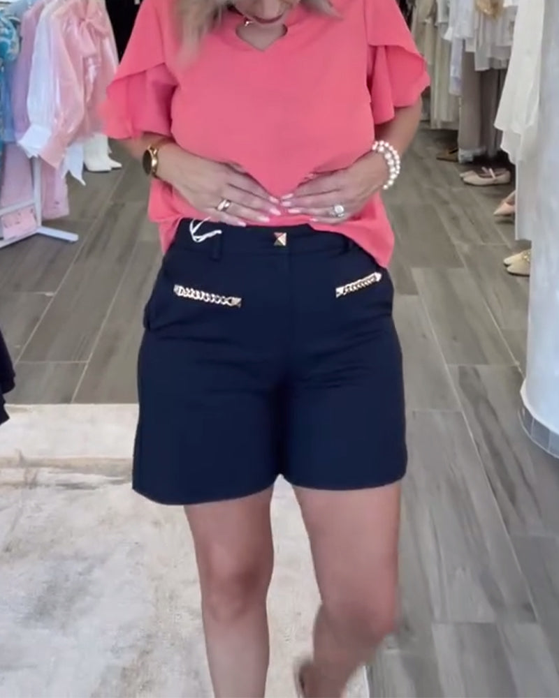 Short Orné De Chaîne Décontracté