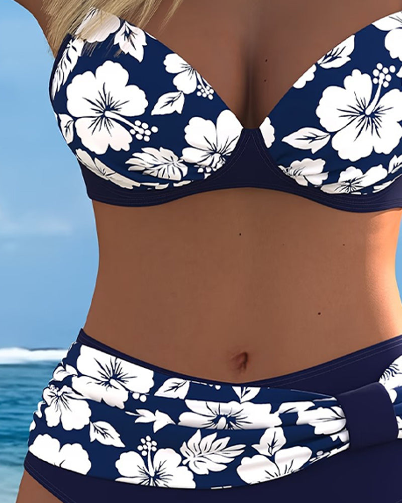Bikinis Hibiscus Imprimé Deux Pièces