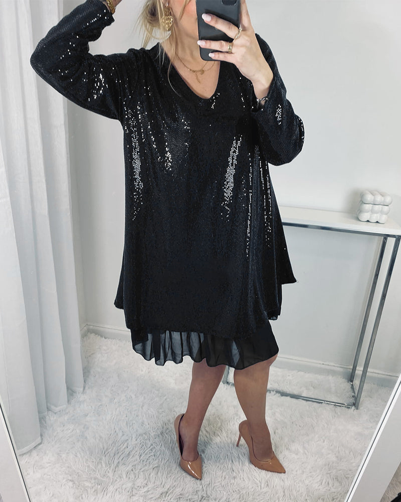 Robe élégante et ample avec manches longues